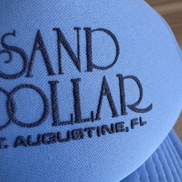 Vintage Sand‎ Dollar St. Augustine Florida Trucker Hat Snapback Cap Baby Blue - Picture 3 of 12